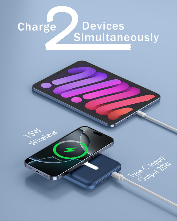 Power Bank 70000mAh Liahomco, Batteria Esterna Con 5 Uscite E 2 Ingressi, Ricarica Rapida 30W PD/QC, Display LED, Maniglia, Blu Scuro